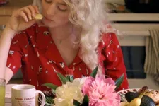 Helen (Rosalie Lowe) having a meal
